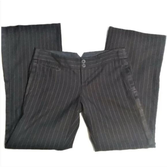 American Eagle elegant wide leg pinstripe tuxedo pants Women's Size 4 Wool Blend - Picture 6 of 10